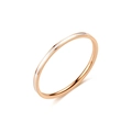 Detail of rose gold titanium ring with a white enamel inlay in a minimalist slim design - Rose Gold-1MM-White Enamel / Size 6