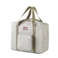 Faltbare Reisetasche in Hellgrau mit rotem Travel-Logo und Reißverschlusstasche - Groß / Khaki
