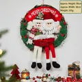 Christmas snowman and Santa wreath door hanging ornament, size 58x30cm for home decor - Type A Christmas Rattan Wreath - Santa & Snowman