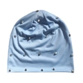 Bonnet en maille bleu clair avec clous métalliques argentés style punk streetwear - Taille unique / Bleu ciel