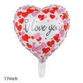 17-inch heart-shaped foil balloon in white with 'I love you' print and red hearts - 18 Inch Red And Pink Hearts