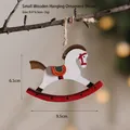 Christmas rocking horse wooden pendant with rustic white finish and twine hanger - Small Wooden Horse Pendant Style N