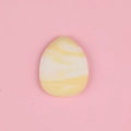 Mini egg-shaped finger puff for concealer with yellow and white marble pattern - Single Yellow White Marble Thumb Puff