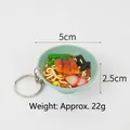 5cm realistischer Ramen-Schüssel-Anhänger mit Nudeln und Fleisch, Miniatur-Spielzeug - Hähnchen-Spargel-Nudeln / Schlüsselanhänger-Stil
