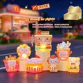Cute resin pig doll in McDonald's burger theme with built-in LED light and clear finish - Greedy Piggy-Whole Set