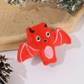 Cute red plush devil bat hair accessory set with holiday pine cone decor and warm tones - Bat Hair Clips