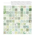 Oxygen in Mist vintage floral scrapbooking paper 100 sheets in 80x80mm green botanical set - Oxygen Mist