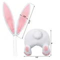 Set de disfraz de conejo de Pascua con orejas de felpa y cola en blanco y rosa - Trasero y Orejas de Conejo de Pascua (Blanco)