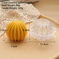 Ball-shaped candle mold with vertical ridges and 7.5cm diameter yellow candle model - 7.5cm Cactus Sphere