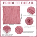 Detail showing 50x50cm pink cheesecloth napkin with natural wrinkles and stitched edges - 50x50cm / Pink