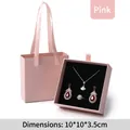 Pink jewelry packaging set including gift bag and 10x10x3.5cm drawer box for gifts - Set Box / Pink