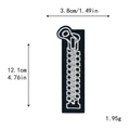 Toppa ricamata a forma di cerniera bianca e nera per decorazione fai da te, 12,1x3,8 cm - 11780 (12.1x3.8cm/1.95g)