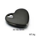 Ciondolo a cuore 18x18mm in acciaio inossidabile lucido in finitura nero canna di fucile - 18*18mm / Nero