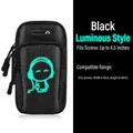 Fascia braccio sportiva nera luminosa per smartphone da 6,5 pollici in rete traspirante - Fascia da Braccio Cartoon Cielo Stellato Nero