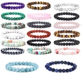 Collezione di bracciali in pietre naturali da 8mm con occhio di tigre e ametista - Set da 20 Pezzi
