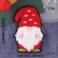 Toppa natalizia a gnomo in ciniglia 8,8x5,8 cm per abbigliamento e fai-da-te - F5A-2-6 Base Nera (Senza Colla)