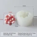 Succulent silicone mold for DIY pink candles or resin crafts with size measurements - Succulent F530