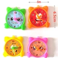 Set of 4 colorful cat-shaped alarm clock puzzle toys in green, red, yellow, and pink - Small Clock Maze