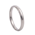 Minimalist 2mm silver stainless steel dome ring with a polished smooth finish - US 6 / 2mm / Steel