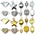 Magnetic lobster clasps in heart, star, and flower shapes for jewelry making DIY - 20 Mixed Styles Clasp (SN985)