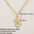 Collana in acciaio inossidabile dorato con ciondolo a stella marina e catena regolabile - Stella marina(1574) / Oro