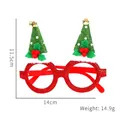 Christmas tree glitter glasses frame with gold bells and green berry leaf decoration - Green Small Hat Glasses