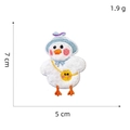 Cute embroidered plush duck patch with blue hat and yellow bag for phone case decor - Cute Little Chick-5#
