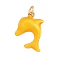 Amber dolphin pendant with gold ring, colorful summer beach style charm necklace accessory - Yellow Dolphin
