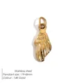 14K gold plated stainless steel fish pendant measuring 19x8mm for jewelry making - Wing Style (XP16343)