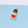 British Royal Guard soldier pendant charm in red and black enamel with gold trim - Soldier