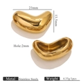 Poliertes goldenes Herz-Accessoire aus Edelstahl für DIY Schmuckherstellung 23x13.5mm - Glänzend