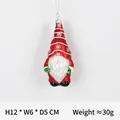 Christmas gnome glass ornament with red snowflake hat and white beard, 12cm height - Red Faceless Gnome