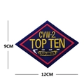 Top Gun Top Ten CVW-2 embroidery patch with USS Ranger carrier logo in 12x9cm size - TOP TEN Rhombus