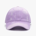 Distressed lavender cotton baseball cap with vintage washed finish and torn details - Purple