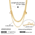 Collana a doppio strato in acciaio dorato con ciondolo a stella, zircone e dettagli estensione - Stile Stella Dorata (JDN0310018)