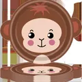 Piatti usa e getta a forma di scimmia per festa a tema giungla e animali selvatici - Scimmia / Set di Piatti Piccoli