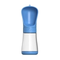 Botella de agua portátil azul claro para mascotas con depósito transparente y cierre - Azul Grande 510ml