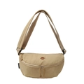 Bolso bandolera de nailon caqui con logo bordado y detalle de correa ancha - Caqui