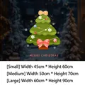 Pegatina estática de árbol de Navidad con lazos y copos para decoración de cristales - Estático Sin Pegamento / Pequeño [45*60CM]