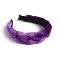 Elegant thick braided velvet headband in deep purple color for stylish women hair styling - Noble Purple