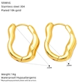 Maat en specificaties voor de onregelmatige 18k vergulde roestvrijstalen oorbellen - Onregelmatige cirkelvormige stijl (SE885G)