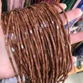 Perline rettangolari sfaccettate in pietra del sole marrone per creazione gioielli - Pietra sand oro