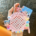 Cute pink Nezha magnetic steel ball drawing board keychain toy for stress relief and creative play - Magnetic Drawing Board Keychain / Pink