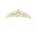 Serre-tête diadème doré pour filles avec motifs papillon et fleurs en strass - Couronne de fleurs à cinq pétales papillon dorée (Style 49)