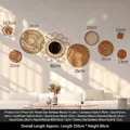 9-piece woven seagrass and rattan wall decor set with mirror for boho home interior - Best-seller G Combo (9-Piece with Mirror)