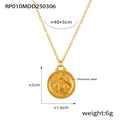 Titanium steel Taurus zodiac star pendant necklace in gold finish for women - Taurus / Gold