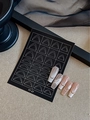 French tip nail stickers with white floral patterns and rhinestones on model YT 27 - French Style (YT27)