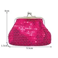 Mini portamonete con paillettes rosa brillante e chiusura in metallo, misure 9,5 cm x 8 cm - Tipo standard / Rosa Rosso