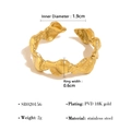 Irregular lava texture gold ring in PVD 18K gold plated stainless steel finish - Irregular Lava Texture (SR020156)