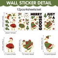 Pegatinas de pared de patos navideños en PVC con purpurina para decoración festiva hogar - Juego de Ganso Navideño Lindo (UV24Y12736T_T)
